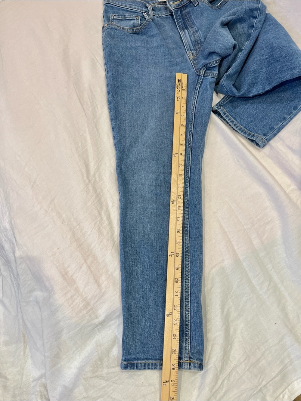 Everlane The Original Cheeky Jean High Rise Straight Ankle Crop Blue Denim Sz 28 - Picture 4 of 12